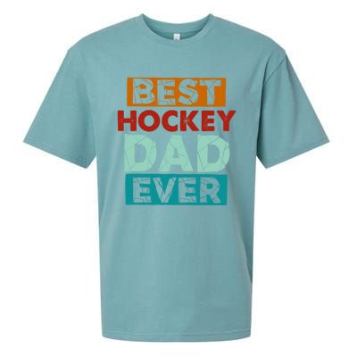 Best Hockey Dad Ever Funny Hockey Dad Gift Sueded Cloud Jersey T-Shirt