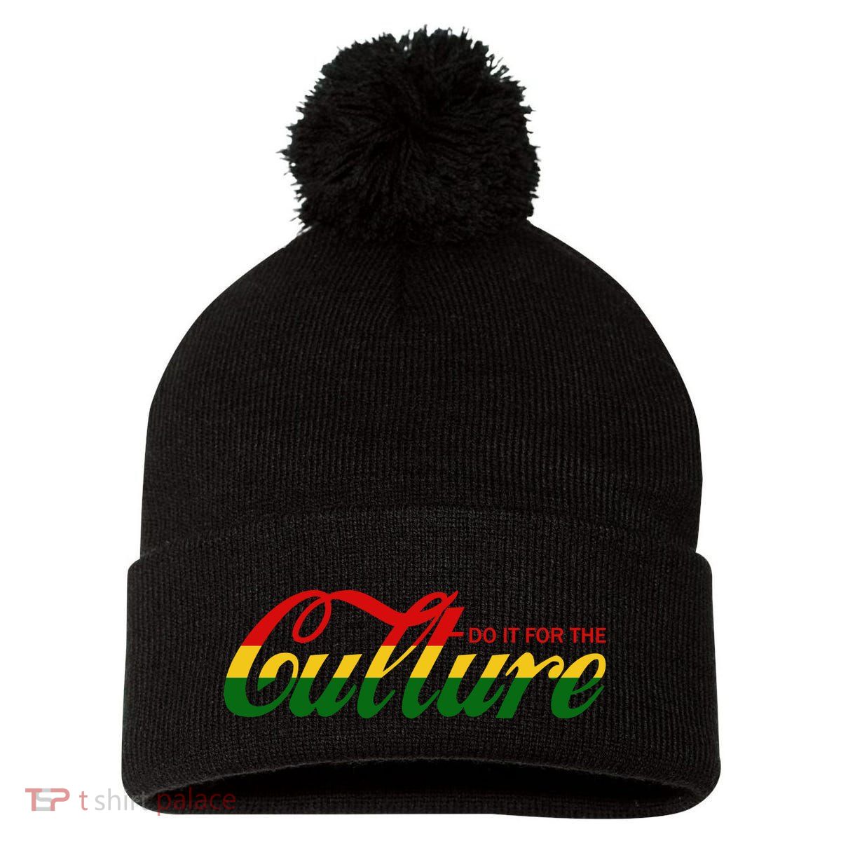 Black History Do It For The Culture Cola Pop Logo Pom Pom 12in Knit Beanie