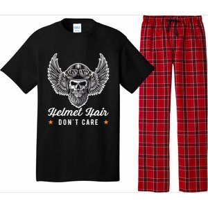 Bike Hair Do Not Care Motorcyclist Bikerin Gift Pajama Set