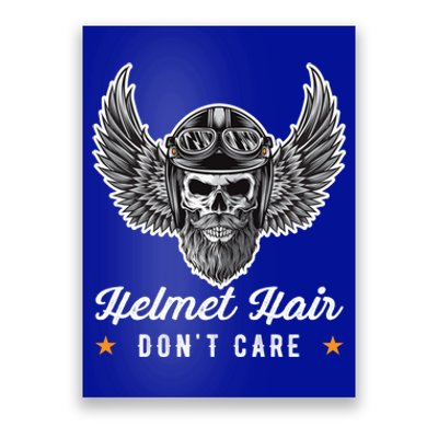 Bike Hair Do Not Care Motorcyclist Bikerin Gift Poster