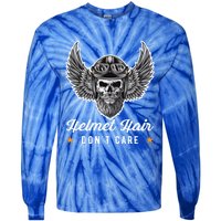 Bike Hair Do Not Care Motorcyclist Bikerin Gift Tie-Dye Long Sleeve Shirt