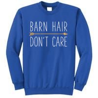 Barn Hair Don't Care Horse Funny Farm Horseback Riding Gift Sweatshirt