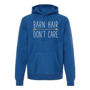 Barn Hair Don't Care Horse Funny Farm Horseback Riding Gift Premium Hoodie