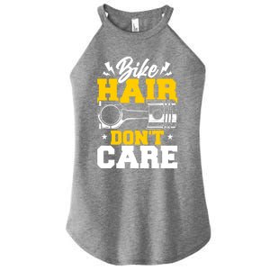 Bike Hair Don't Care Bike Hair Motorcycle Biker Gift Women's Perfect Tri Rocker Tank