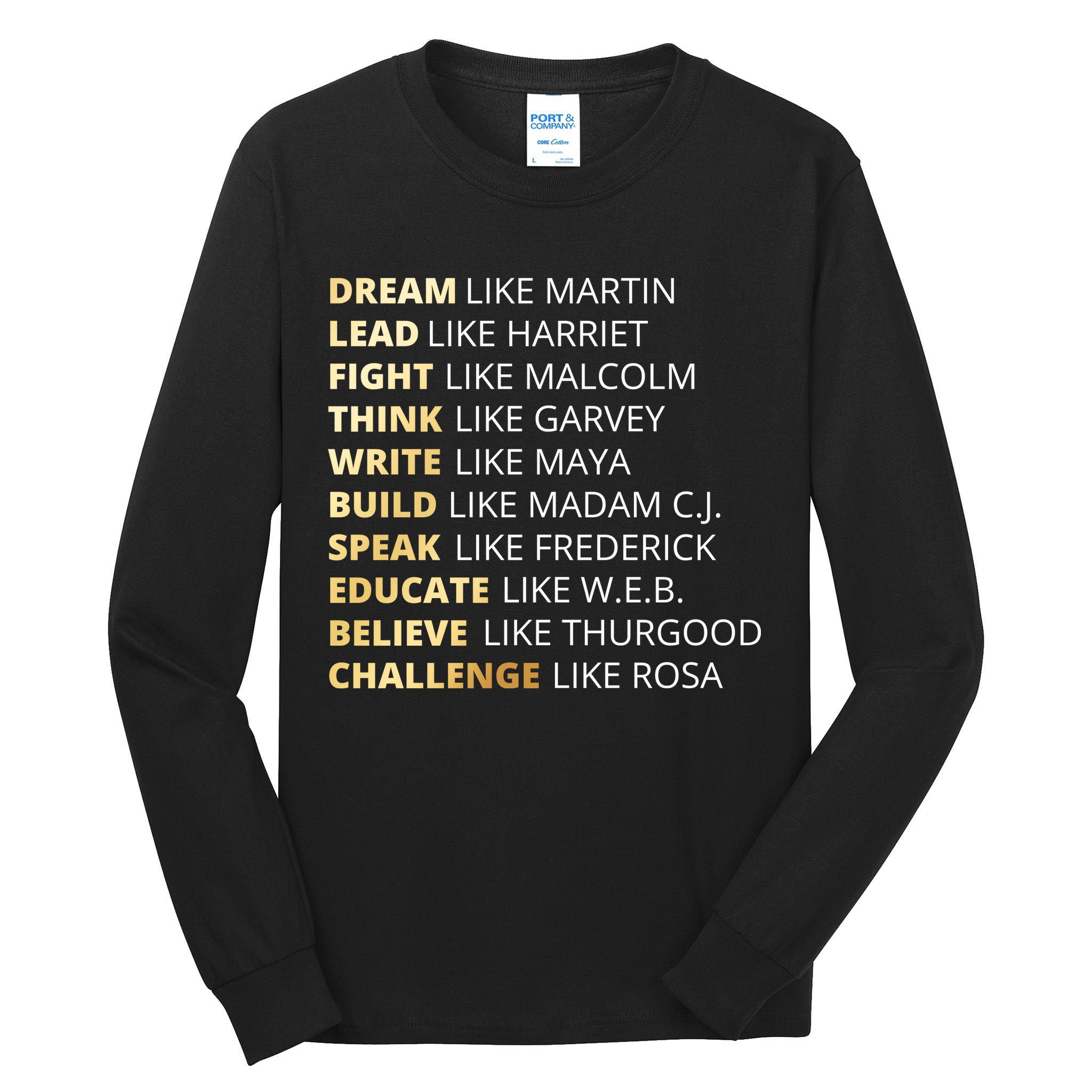 Black History Dream Like Martin Tall Long Sleeve T-Shirt