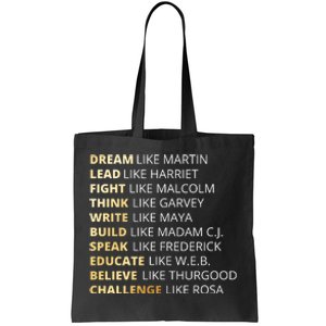 Black History Dream Like Martin Tote Bag