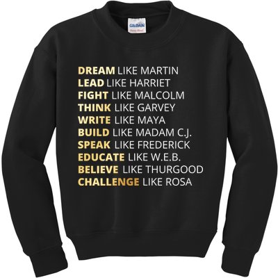 Black History Dream Like Martin Kids Sweatshirt