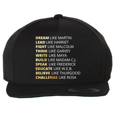Black History Dream Like Martin Wool Snapback Cap