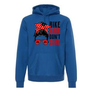 Bike Hair Don't Care Funny Biker Funny Gift Premium Hoodie