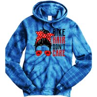 Bike Hair Don't Care Funny Biker Funny Gift Tie Dye Hoodie