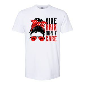 Bike Hair Don't Care Funny Biker Funny Gift Softstyle CVC T-Shirt