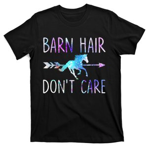 BARN HAIR DON'T CARE Love Horse Riding Equestrian Rider T-Shirt