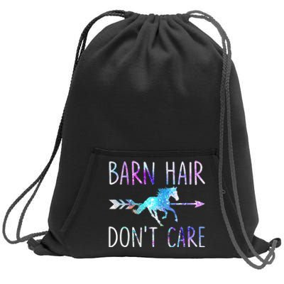 BARN HAIR DON'T CARE Love Horse Riding Equestrian Rider Sweatshirt Cinch Pack Bag