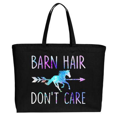 BARN HAIR DON'T CARE Love Horse Riding Equestrian Rider Cotton Canvas Jumbo Tote