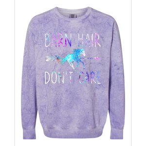 BARN HAIR DON'T CARE Love Horse Riding Colorblast Crewneck Sweatshirt