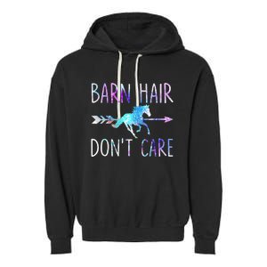 BARN HAIR DON'T CARE Love Horse Riding Garment-Dyed Fleece Hoodie