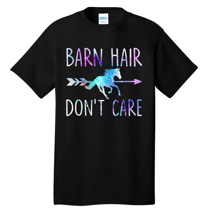 BARN HAIR DON'T CARE Love Horse Riding Tall T-Shirt