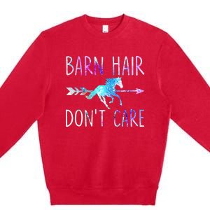 BARN HAIR DON'T CARE Love Horse Riding Premium Crewneck Sweatshirt