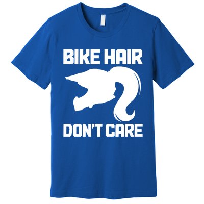 Bike Hair Don't Care Funny Motocross Mx Dirt Biker Gift Premium T-Shirt