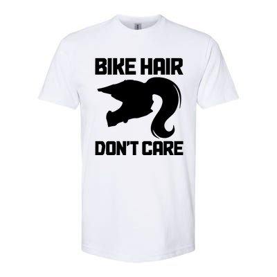 Bike Hair Don't Care Funny Motocross Mx Dirt Biker Gift Softstyle® CVC T-Shirt