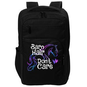 Barn Hair Don't Care Funny Horse Equestrian Riding Graphic Great Gift Impact Tech Backpack