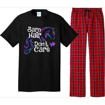 Barn Hair Don't Care Funny Horse Equestrian Riding Graphic Great Gift Pajama Set