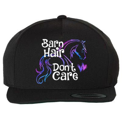 Barn Hair Don't Care Funny Horse Equestrian Riding Graphic Great Gift Wool Snapback Cap