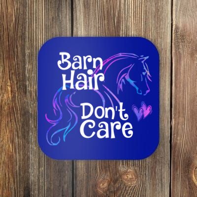 Barn Hair Don't Care Funny Horse Equestrian Riding Graphic Great Gift Coaster