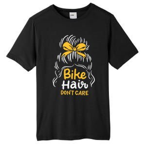 Bike Hair Don't Care Funny Motorcycle Biker Life Messy Plait Gift Tall Fusion ChromaSoft Performance T-Shirt