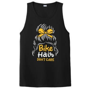 Bike Hair Don't Care Funny Motorcycle Biker Life Messy Plait Gift PosiCharge Competitor Tank