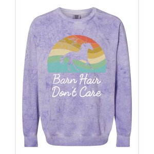 Barn Hair Dont Care Horse Rider Riding Racing Equestrian Run Meaningful Gift Colorblast Crewneck Sweatshirt