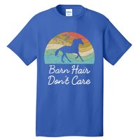 Barn Hair Dont Care Horse Rider Riding Racing Equestrian Run Meaningful Gift Tall T-Shirt