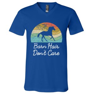 Barn Hair Dont Care Horse Rider Riding Racing Equestrian Run Meaningful Gift V-Neck T-Shirt