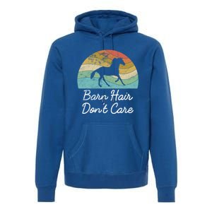 Barn Hair Dont Care Horse Rider Riding Racing Equestrian Run Meaningful Gift Premium Hoodie