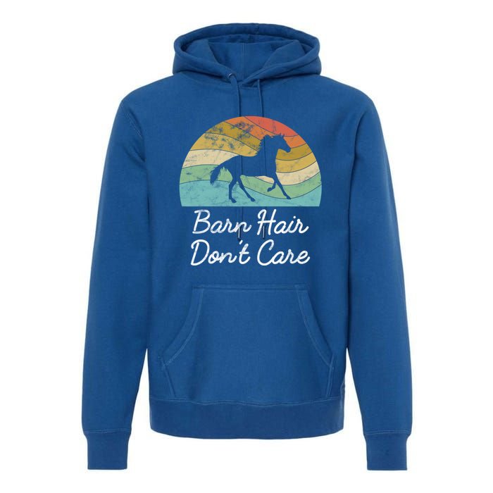 Barn Hair Dont Care Horse Rider Riding Racing Equestrian Run Meaningful Gift Premium Hoodie