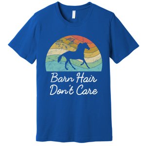 Barn Hair Dont Care Horse Rider Riding Racing Equestrian Run Meaningful Gift Premium T-Shirt