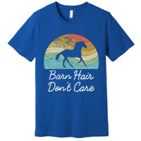 Barn Hair Dont Care Horse Rider Riding Racing Equestrian Run Meaningful Gift Premium T-Shirt