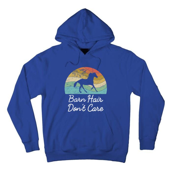 Barn Hair Dont Care Horse Rider Riding Racing Equestrian Run Meaningful Gift Tall Hoodie