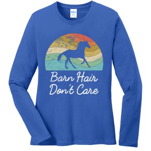 Barn Hair Dont Care Horse Rider Riding Racing Equestrian Run Meaningful Gift Ladies Long Sleeve Shirt