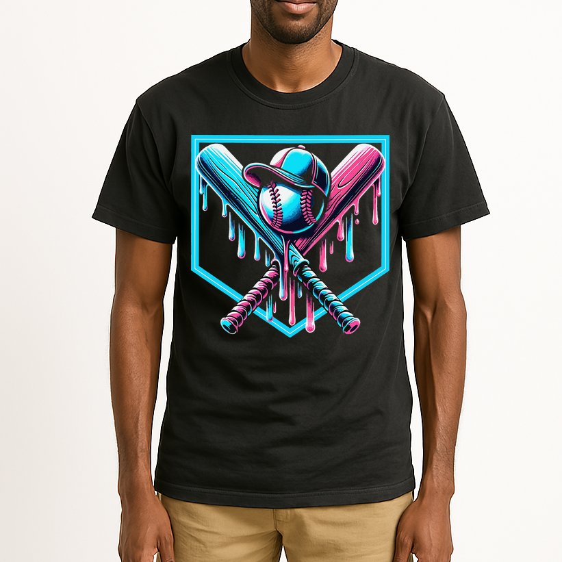 Baseball Home Drip  Baseball Bat Gift Tall T-Shirt