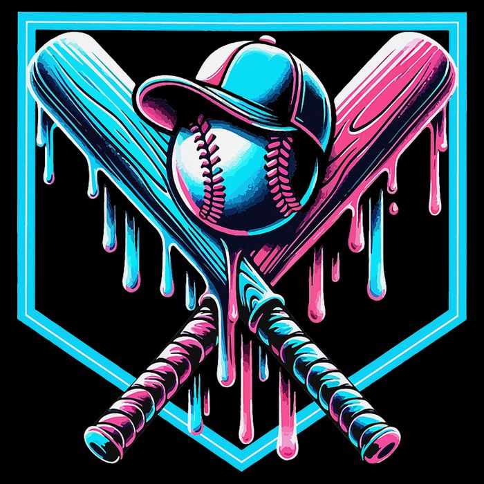 Baseball Home Drip  Baseball Bat Gift Tall T-Shirt