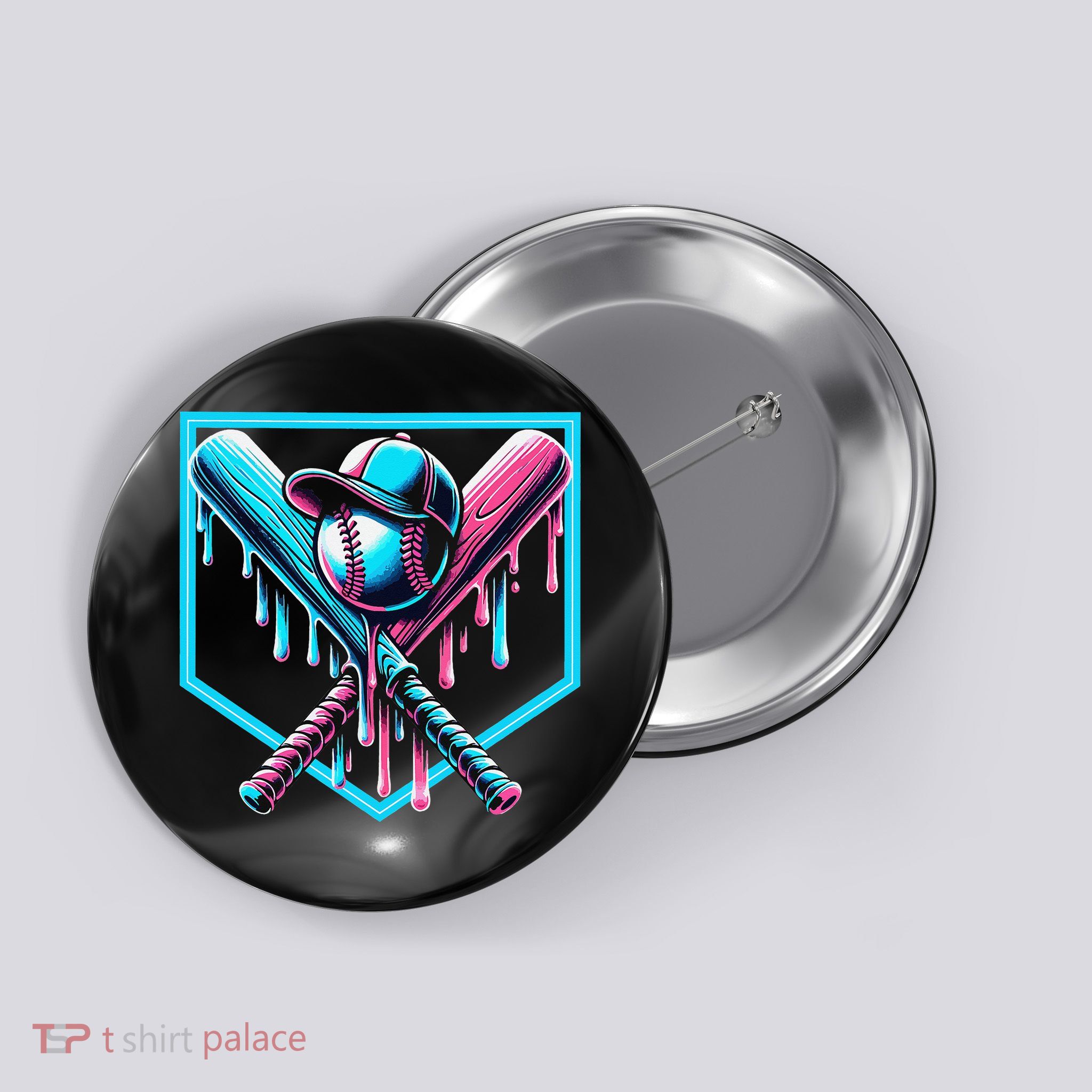 Baseball Home Drip  Baseball Bat Gift Button