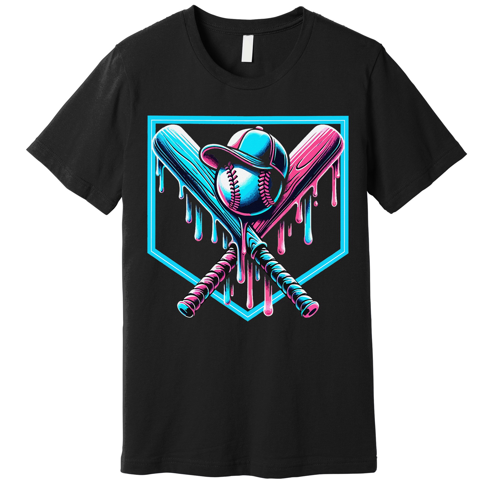 Baseball Home Drip  Baseball Bat Gift Premium T-Shirt