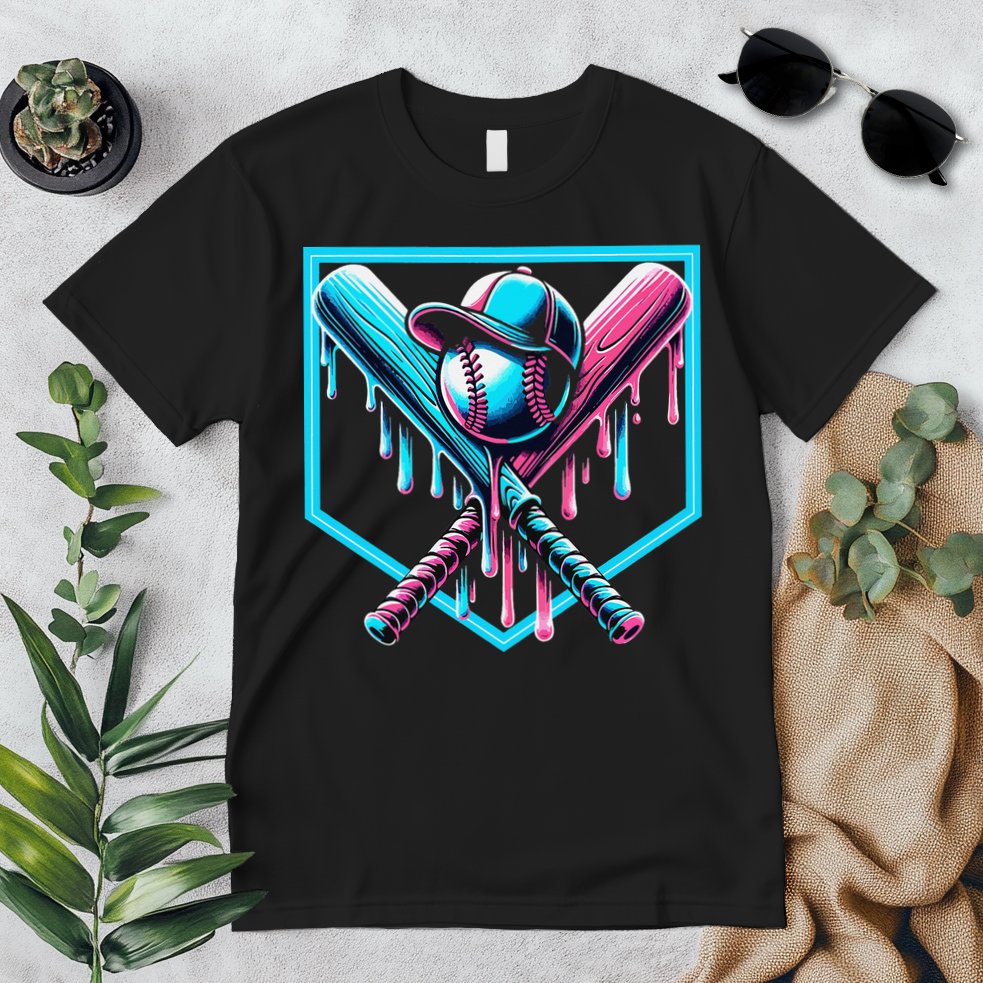 Baseball Home Drip  Baseball Bat Gift Premium T-Shirt