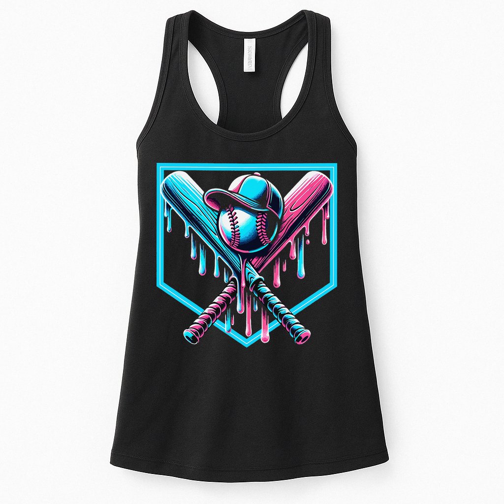 Baseball Home Drip  Baseball Bat Gift Womens Tank Top