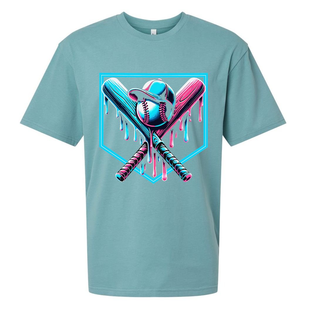 Baseball Home Drip  Baseball Bat Gift Sueded Cloud Jersey T-Shirt