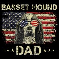 Basset Hound Dad Dog Lovers American Flag 4th Of July Visor