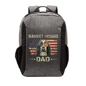 Basset Hound Dad Dog Lovers American Flag 4th Of July Vector Backpack