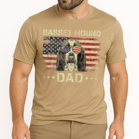 Basset Hound Dad Dog Lovers American Flag 4th Of July Cooling Performance Crew T-Shirt