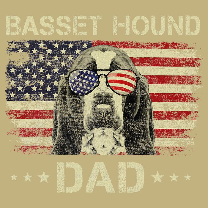 Basset Hound Dad Dog Lovers American Flag 4th Of July Cooling Performance Crew T-Shirt